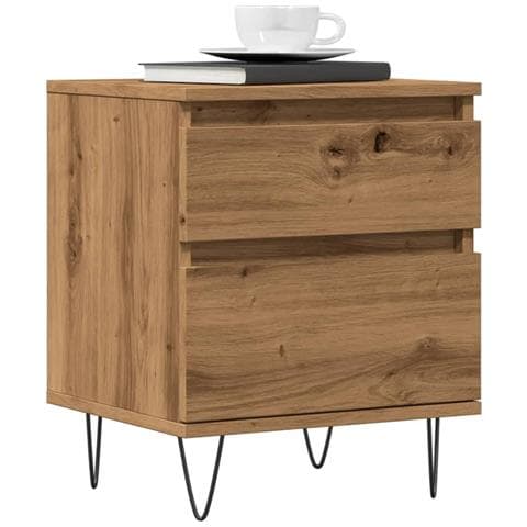 Comodini 2pz Rovere Artigianale 40x35x50 Cm Legno Multistrato - Foto 1
