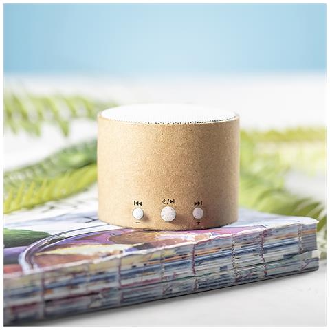 Dam Altoparlante In Cartone Riciclato Nature Bluetooth 5.0. Potenza Sonora 3w. Batteria 300 Mah 7x5x7 Cm. Marrone Chiaro - Foto 2