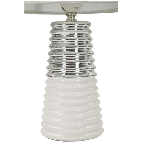 Lampada Da Tavolo Mf117 - Bianco - Ceramica - 25x25x41 Cm - Foto 2