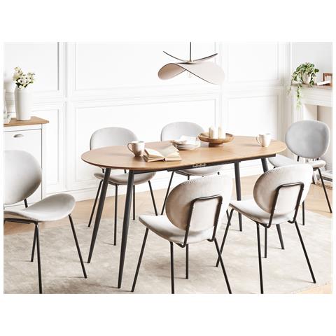 Tavolo Da Pranzo Estensibile Clavet Marrone Chiaro 120/160 Cm 80 Cm - Foto 1