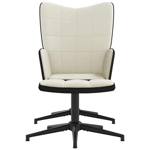 Lusso Casadino - Poltrona Relax Con Poggiapiedi Bianco Crema In Velluto E Pvc - Foto 2