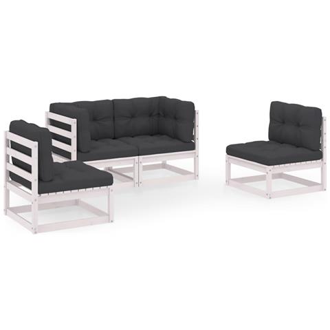 Lusso Casadino -  Set Divani Da Giardino 4 Pz Con Cuscini Legno Massello Pino - Foto 1