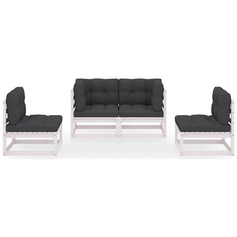 Lusso Casadino -  Set Divani Da Giardino 4 Pz Con Cuscini Legno Massello Pino - Foto 2