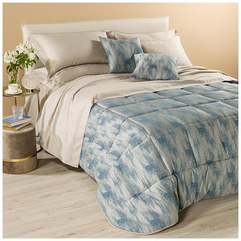 Trapunta Matrimoniale Dreaming Boheme In Raso Jacquard Colore Blu Misura Matrimoniale - Foto 5