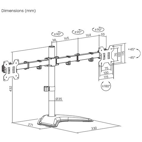 DT32TSR-285 Supporti a parete per TV 81,3 cm (32") Scrivania Nero - Foto 2