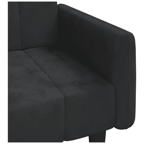 Divano Letto a 2 Posti Nero in Velluto - Foto 9