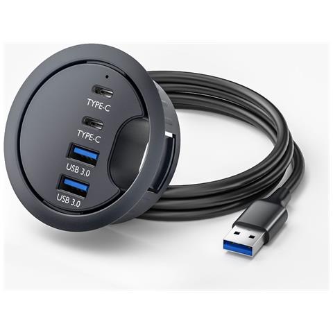 Hub Usb 3.0 - 2 Porte A + 2 Porte C Per Trasferimento Dati Veloce - Foto 2
