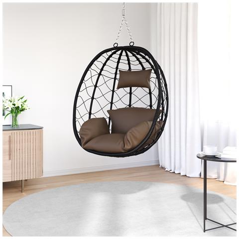 Sedia a Uovo Appesa Basket senza Supporto Caffè Rattan Sintetico - Foto 2