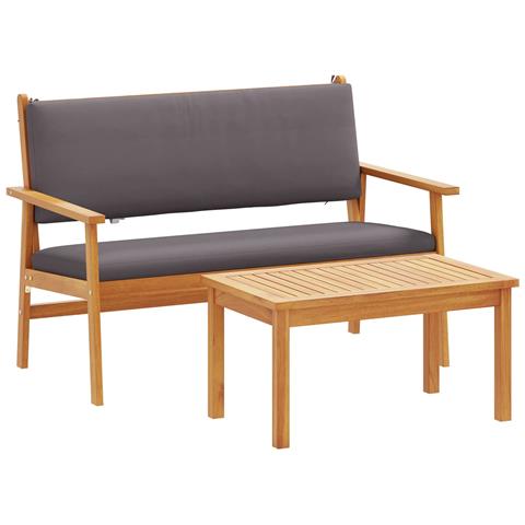 Set di divani da giardino in 4 pezzi con cuscini in legno massello di acacia - Foto 1