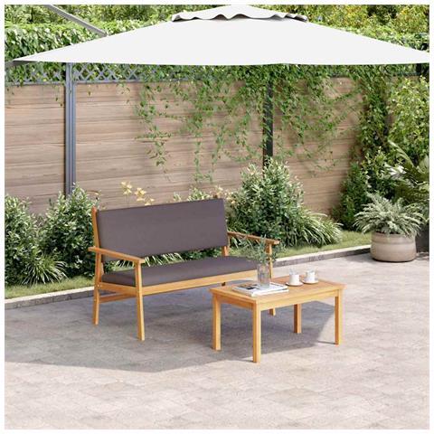Set di divani da giardino in 4 pezzi con cuscini in legno massello di acacia - Foto 2