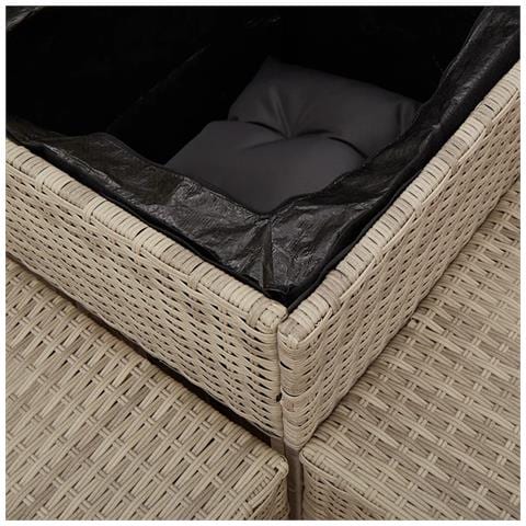 Divano Giardino Tavolo e Cuscini a L Grigio Chiaro Polyrattan - Foto 9