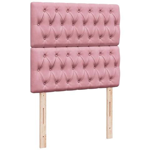 Giroletto a Molle con Materasso Rosa 90x190 cm in Velluto - Foto 9