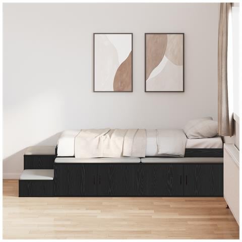 Struttura Letto da Scstorage Nero Rovere 75x190 cm - Foto 2