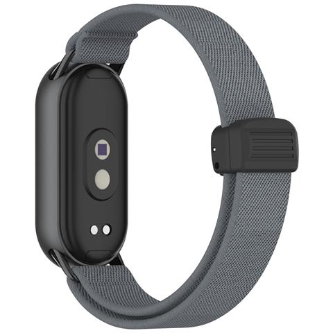 Cinturino Elastico Intrecciato Con Chiusura Magnetica E Punta In Metallo Compatibile Con Xiaomi 10/9/8 - Grigio Darkgrey - Foto 3
