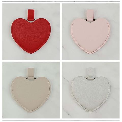 Specchio Compatto A Forma Di Cuore Irregolare In Acciaio Inossidabile E Pu Per Trucco E Regali Silver - Foto 2