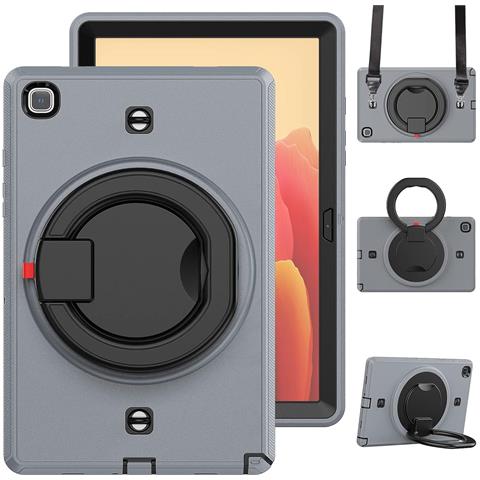 Custodia Per Samsung Galaxy Tab A7 10.4"" Cavalletto E Tracolla Grigia - Foto 1