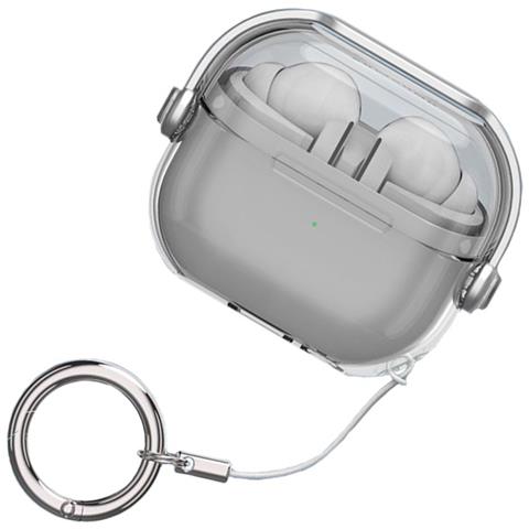Custodia Protettiva Compatibile Con Samsung Galaxy Buds3/3 Pro - Guscio Trasparente In Pc Tpu Per Auricolari Transparent+black - Foto 2