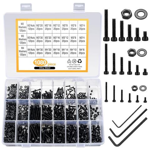 Set Di Assortimento Viti A Testa Cilindrica Esagonale 1080pz - Acciaio Al Carbonio Grado 12.9 - Foto 1