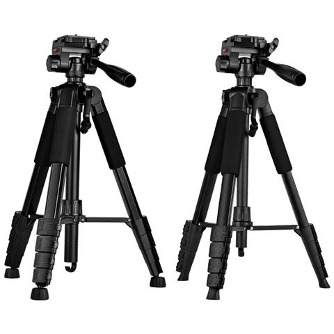 Treppiede Per Telefono In Lega Di Alluminio Nero Da 1,5 M Con Morsetto E - Supporto Portatile Per Fotocamera Per Streaming Live E Fotografia - Foto 2