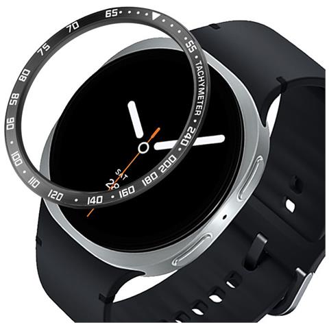 Anello Lunetta In Acciaio Inossidabile Compatibile Con Samsung Galaxy Watch8 44mm - Protezione Elegante White+black - Foto 3