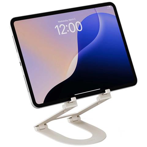Supporto Per Scrivania Support Curve Mini Dune Pieghevole E Regolabile Per Tablet E Ipad, Argento - Foto 1
