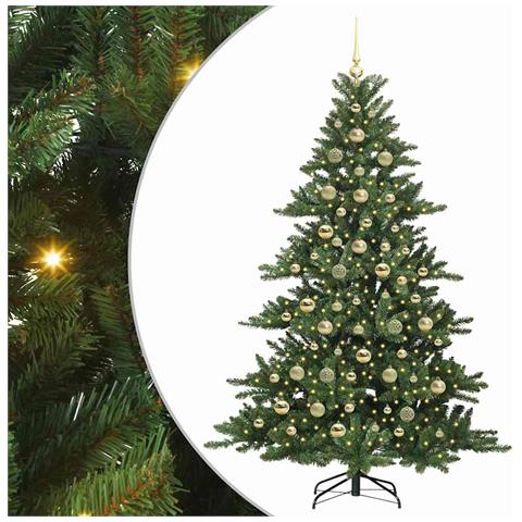 Albero di Natale Artificiale con Rami Pieghevoli Verde 210 cm - Foto 1
