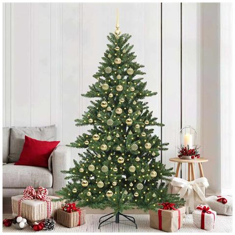 Albero di Natale Artificiale con Rami Pieghevoli Verde 210 cm - Foto 2