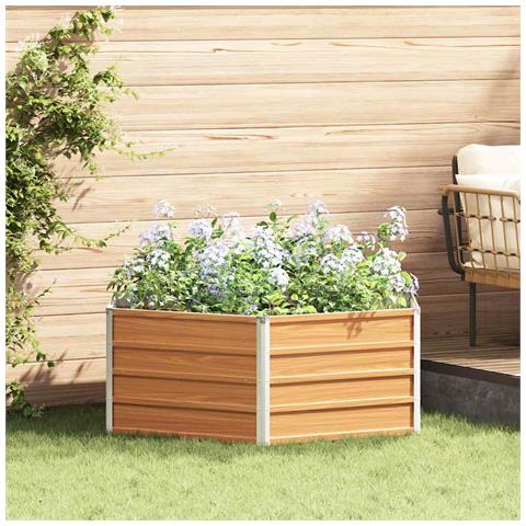 Letto rialzato da giardino Aspetto legno 129 x 129 x 45 cm - Foto 2