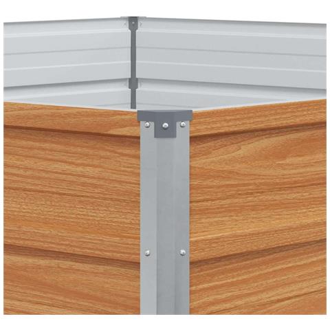 Letto rialzato da giardino Aspetto legno 129 x 129 x 45 cm - Foto 9