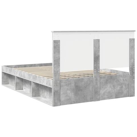 Struttura del letto Calcestruzzo 160 x 200 cm Pino massello - Foto 9