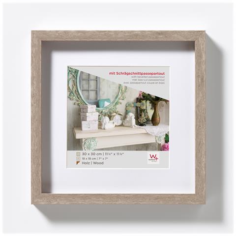 Stoccolma 3d Cornice In Legno 30x30 Grigio - Foto 1