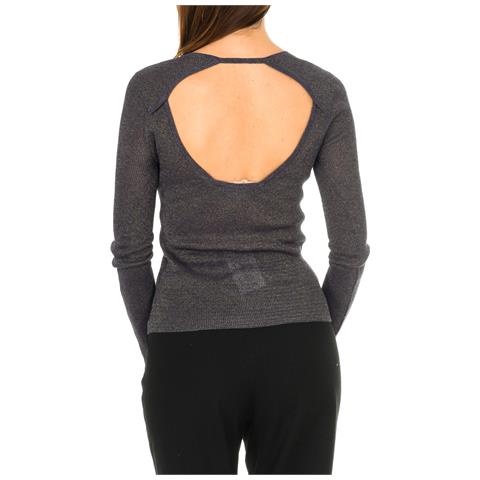 Maglia Da Donna A Maniche Lunghe Con Apertura Posteriore 3y5m2a-5m1tz - Foto 2