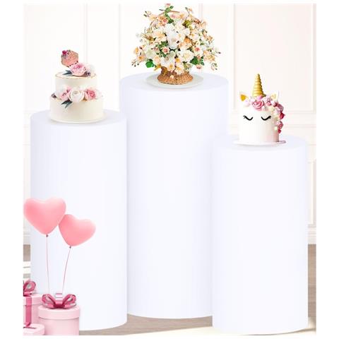 Set Di 3 Coperture Elastiche Bianche Per Tavoli Da Dessert (60x33cm, 55x30cm, 50x27cm) - Foto 1