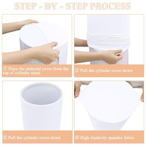 Set Di 3 Coperture Elastiche Bianche Per Tavoli Da Dessert (60x33cm, 55x30cm, 50x27cm) - Foto 4