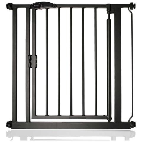 Safetots Cancelletto Per Scale A Pressione Con Chiusura Automatica, 75cm - 82cm, Nero Opaco - Foto 1