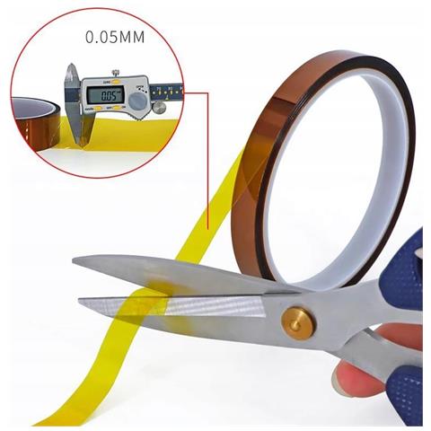 Nastro Kapton 8mm X 30m - Alta Resistenza Termica 240°c | Spessore 0,05mm, Adesivo Silicone | Protezione Elettronica - Foto 2