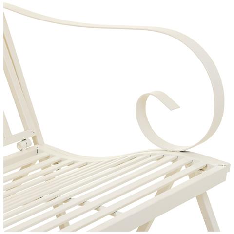 Divano A Dondolo In Ferro Battuto Bianco 116x45x91h Cm - Foto 8