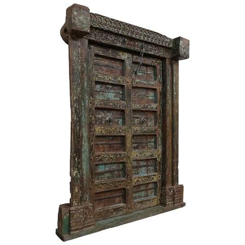 Porta In Legno Marrone 164x34x220h Cm - Foto 1