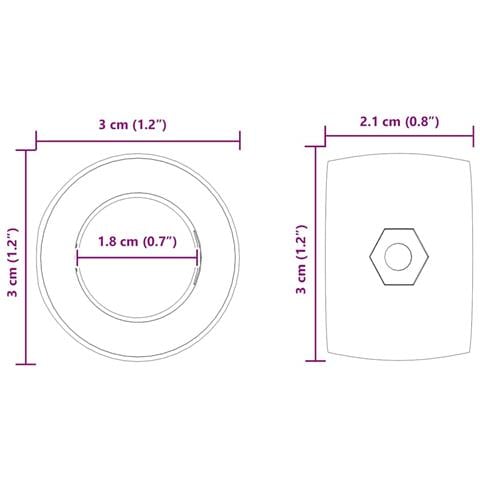 Cuscinetti per tavolo da biliardino 10 pcs Nero 3 x 3 x 2,1 cm - Foto 6