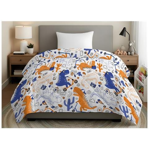 Trapuntino Piumino Estivo Primaverile 100gr Mq Leggero Disegno Dino Matrimoniale Dino - Foto 1