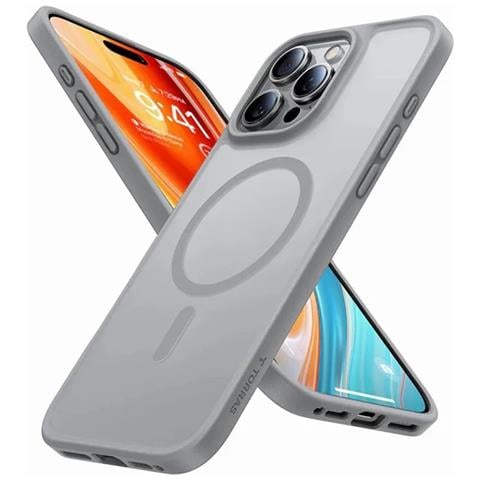 Cover per iPhone 16 Pro Max - TPU+PC, Grigio, MagSafe - Foto 1