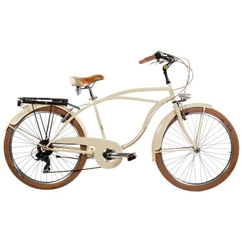 Bici Da Uomo Misura 26 City Bike Bicicletta Cruiser Stile Americano Con Cambio 6v Completa Di Accessori Luci A Led - 46 Nero Opaco - Foto 3