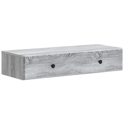 Tavolino da Parete Laterale Grigio Sonoma 87,5 x 34,5 x 17 cm - Foto 1