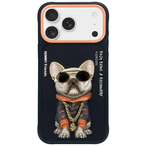 Custodia Per Iphone 17 Con Cagnolino E Occhiali, Nera - Foto 1