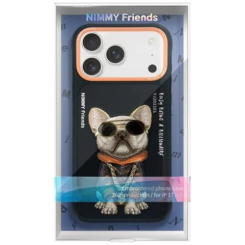 Custodia Per Iphone 17 Con Cagnolino E Occhiali, Nera - Foto 2