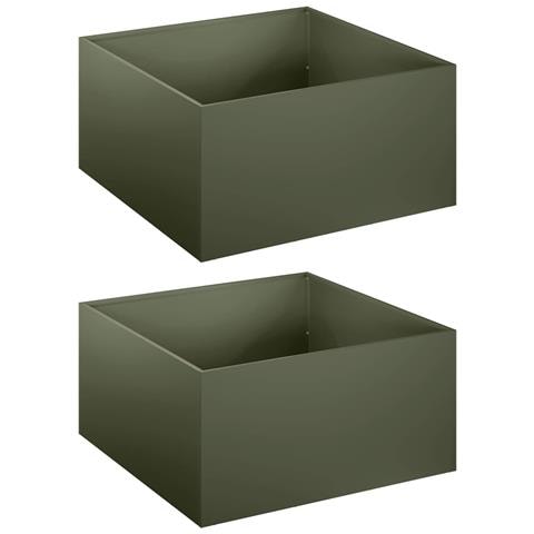 Vaso da giardino 2 pz Verde Oliva 40 x 40 x 30 cm - Foto 1