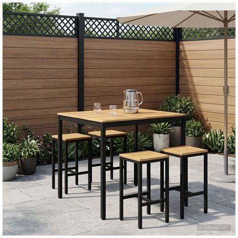 Tavolo Bar da Giardino Bianco e Nero 110 x 108,5 x 105 cm - Foto 2