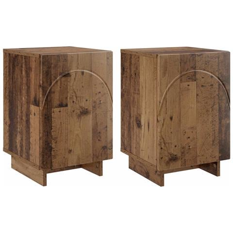 Comodino 2 pz Legno antico 33,5 x 34,5 x 50 cm - Foto 1