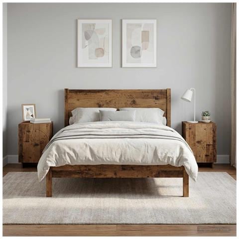 Comodino 2 pz Legno antico 33,5 x 34,5 x 50 cm - Foto 2