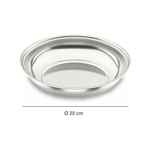 61122 - Piatto da campeggio profondo in acciaio inox. 18% CR. 22 cm - Foto 2